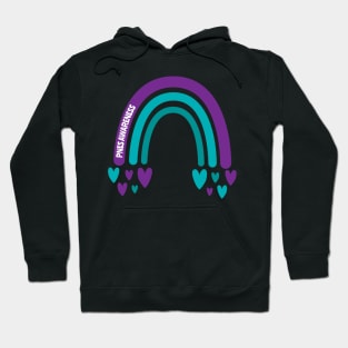 PNES Awareness Rainbow with hearts Hoodie